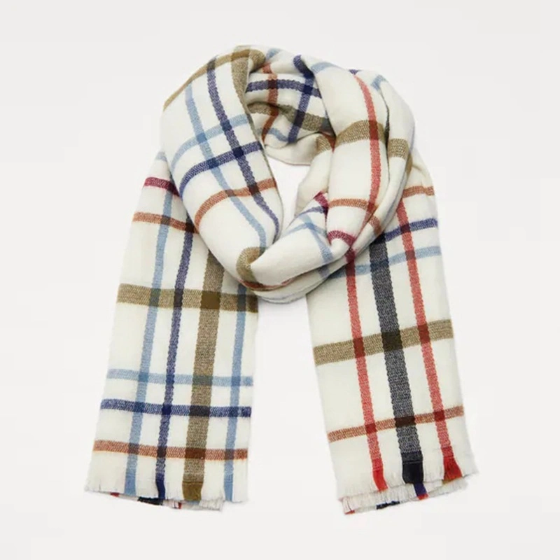 Checked Scarf Cashmere Plaid Scarf Winter Men&prime;s Luxury Scarf