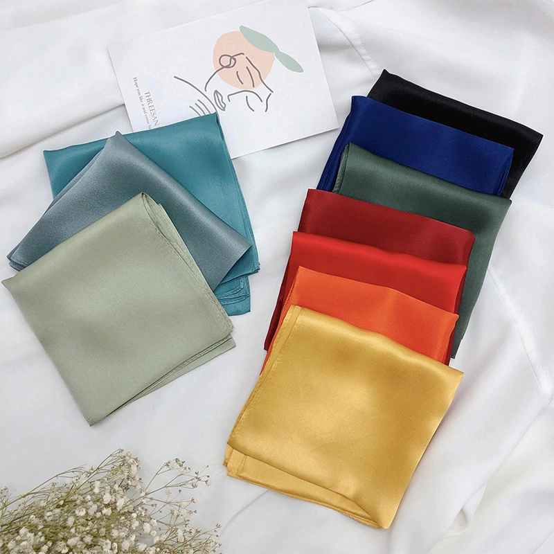 Custom Solid Color Square Silk Scarf