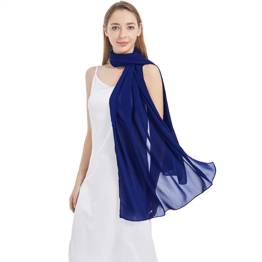 Popular Royal Blue Elegant Chiffon Shawls Wraps for Wedding Bridal