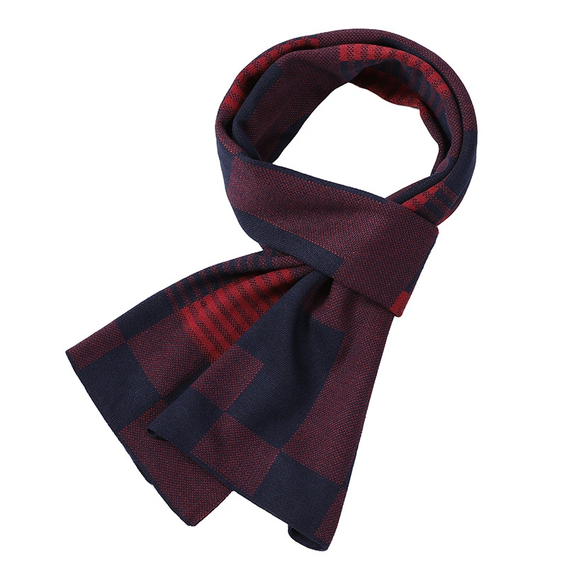 Men&prime;s Cashmere Wool Classic Arrival Winter Plaid Tassel Edge Soft Warm Scarf