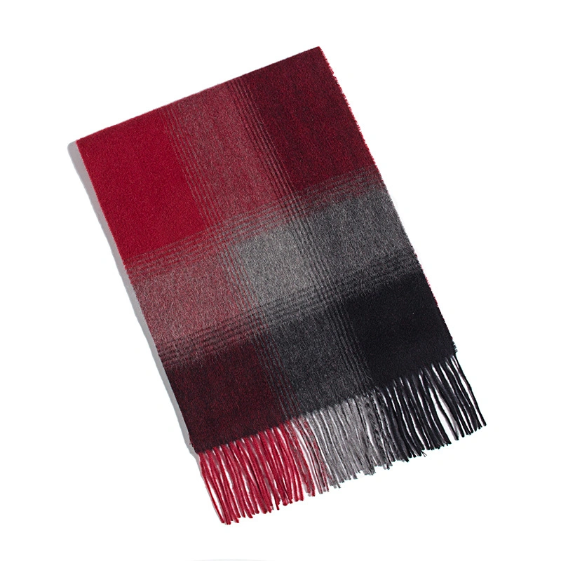 High Quality Color Matching Plaid Pure Wool Scarf for Women