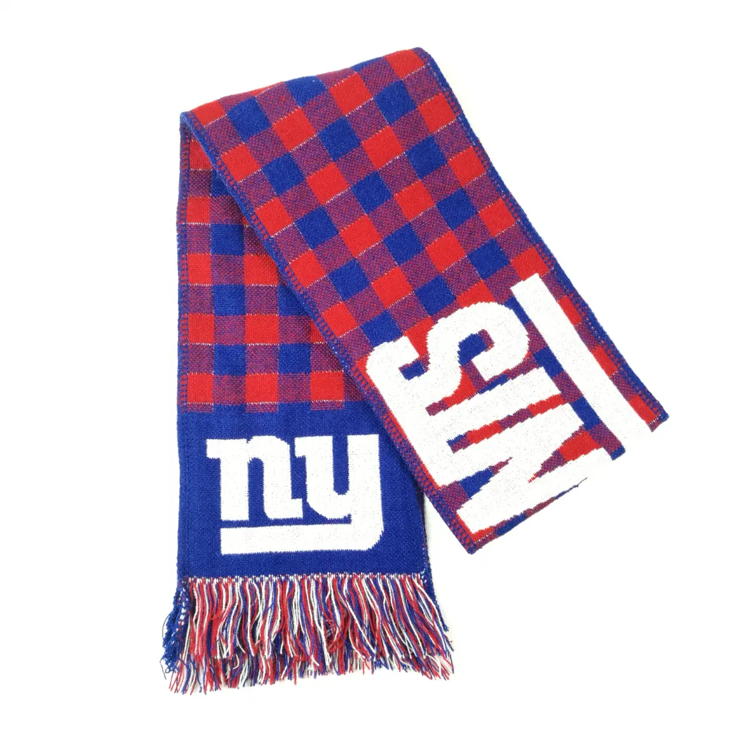 Unisex High Quality Customized Jacquard Acrylic Knitted Sports Soccer Football Fans Scarf