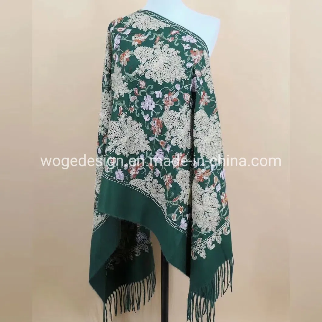 New Coming Moslem Woman Winter Cashmere Shawl Floral Embroidery Scarves Pashmina