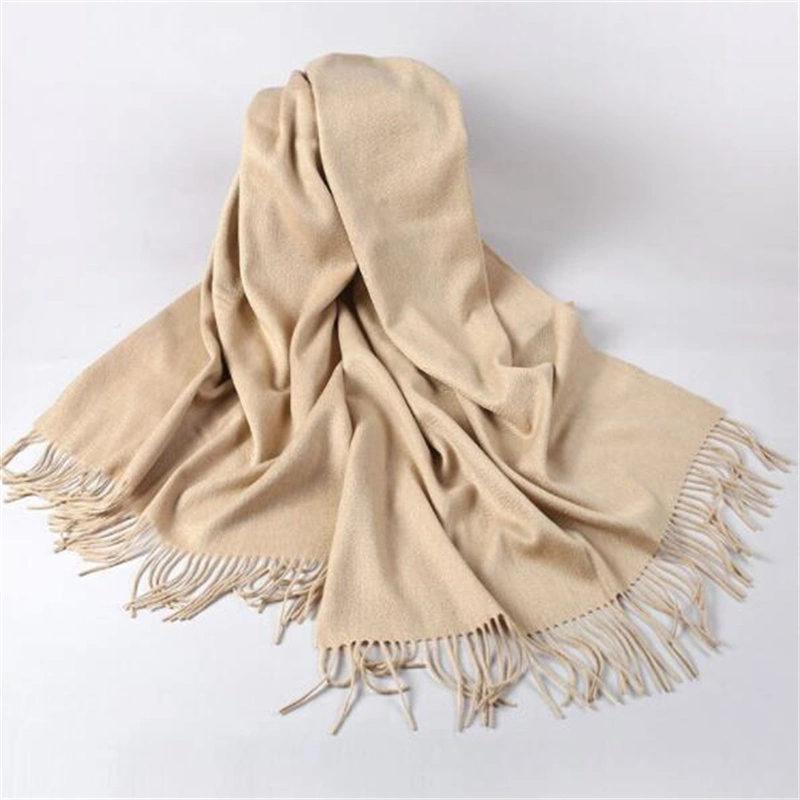 Custom Wool Cashmere Scarf Shawl Pashmina with Tassels Wrap