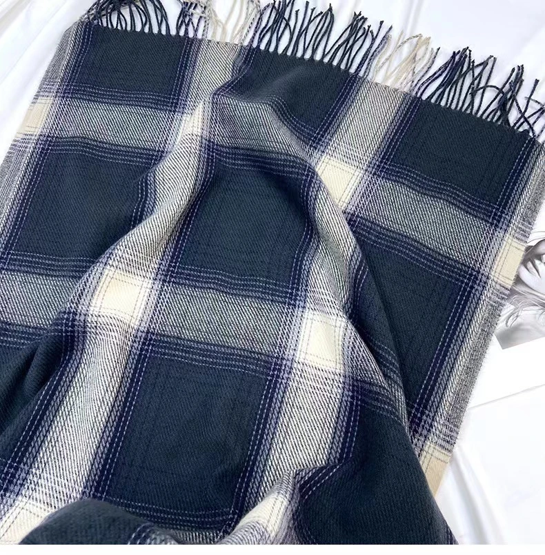 Warp Warm Long Shawl Cotton Wool Blanket Plaid Wholesale Winter Cashmere Scarves