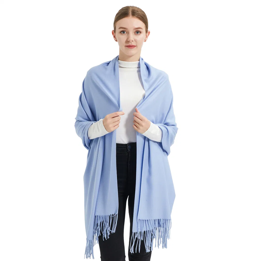 All Season Ladies Luxury Light Blue Pashmina Cashmere Shawls and Scarfs