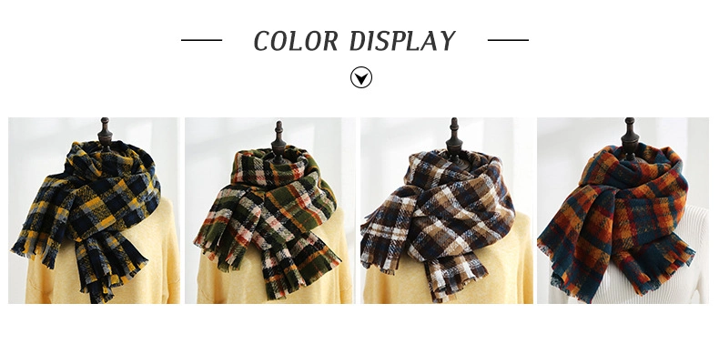 Plaid Scarf Women&prime;s New Japanese and Korean Sweet Imitation Cashmere Scarf