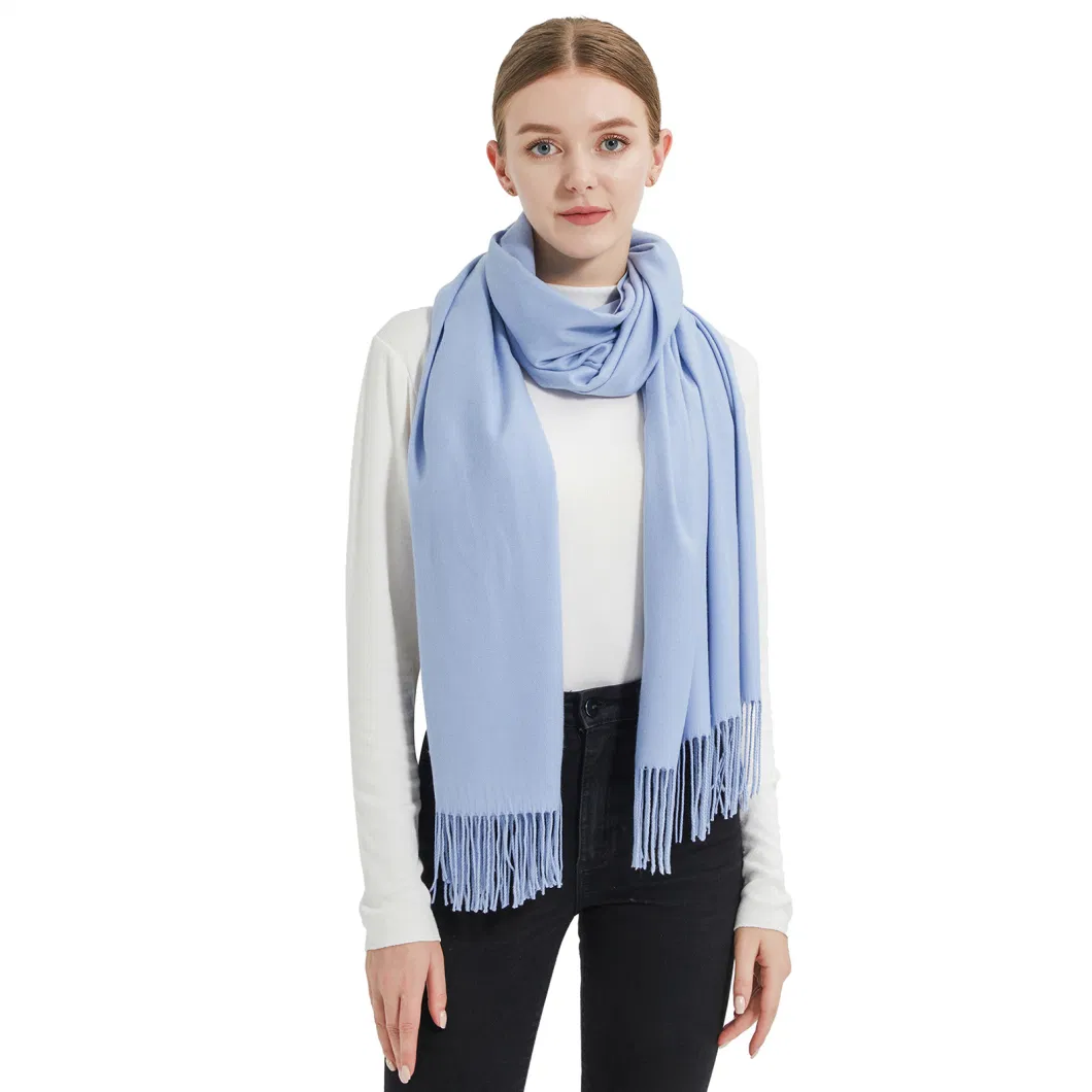 All Season Ladies Luxury Light Blue Pashmina Cashmere Shawls and Scarfs