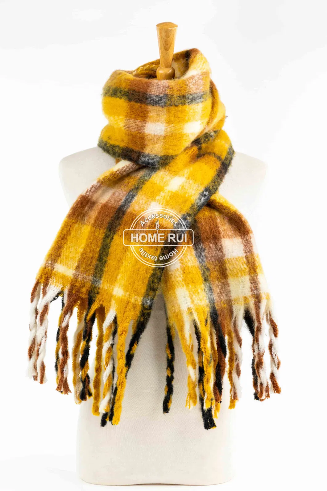 Wholesaler Block Women Men Spring Fall Colorful Woven Tassel Plaid Lattice Veronz Super Soft Classic Nova Scottish Large Cozy Cappa Tippet Turban Textural Scarf