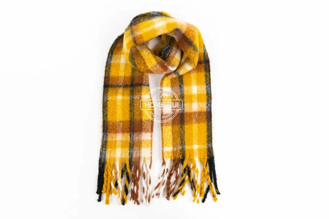 Wholesaler Block Women Men Spring Fall Colorful Woven Tassel Plaid Lattice Veronz Super Soft Classic Nova Scottish Large Cozy Cappa Tippet Turban Textural Scarf