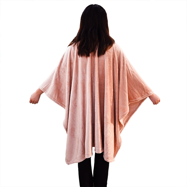 Oversize Warm Flannel Cloak Shawl Winter Adult Women Wearable Blanket Shawls