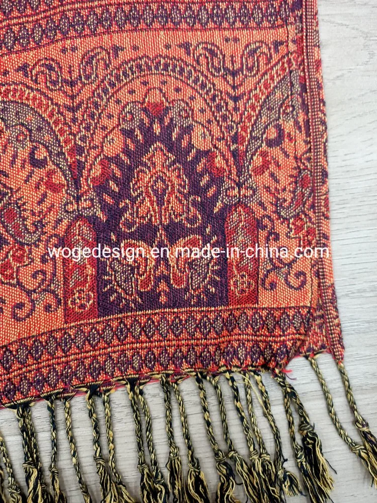 Hot Morocco Muslim Ladies Double Layers Viscose Blend Polyester Yarn Scarf Pashmina