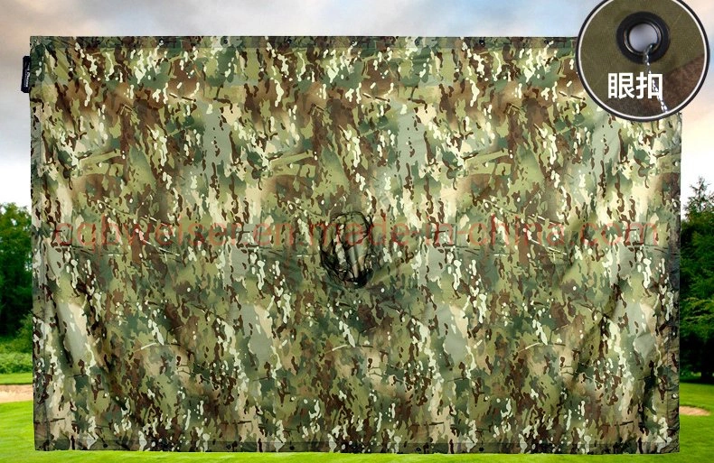 Customized Camouflage Waterproof Polyester Rain Poncho for Camping Hiking