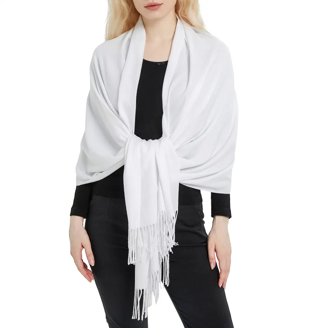 Wholesale Summer Pure White Lightweight Pashmina Scarves and Wrap Shawls