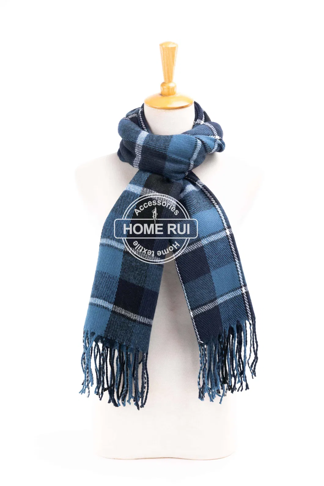 Home Rui Wholesale Outerwear Apparel Accessory Unisex Winter Warmth Multi Cashmere Feel Tassel Classic Plaid Grids Windowpane Wraps Shawl Blanket Scarf