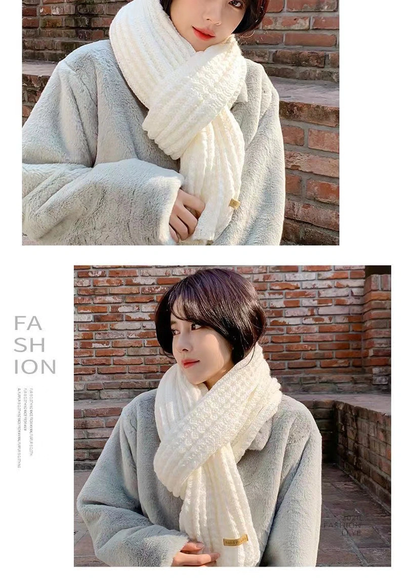 Fashion Lady Warm Long Pure Color Shawls Knitted Scarves Women