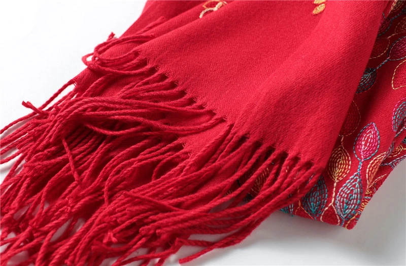 Embroidered Customized Wool Shawl Woven Pashmina Scarf