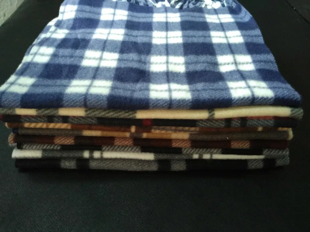 Soft Warm Plaid Pattern Brushed Fleece Scarf with Fringe, Checked Design and Cashmere Feel