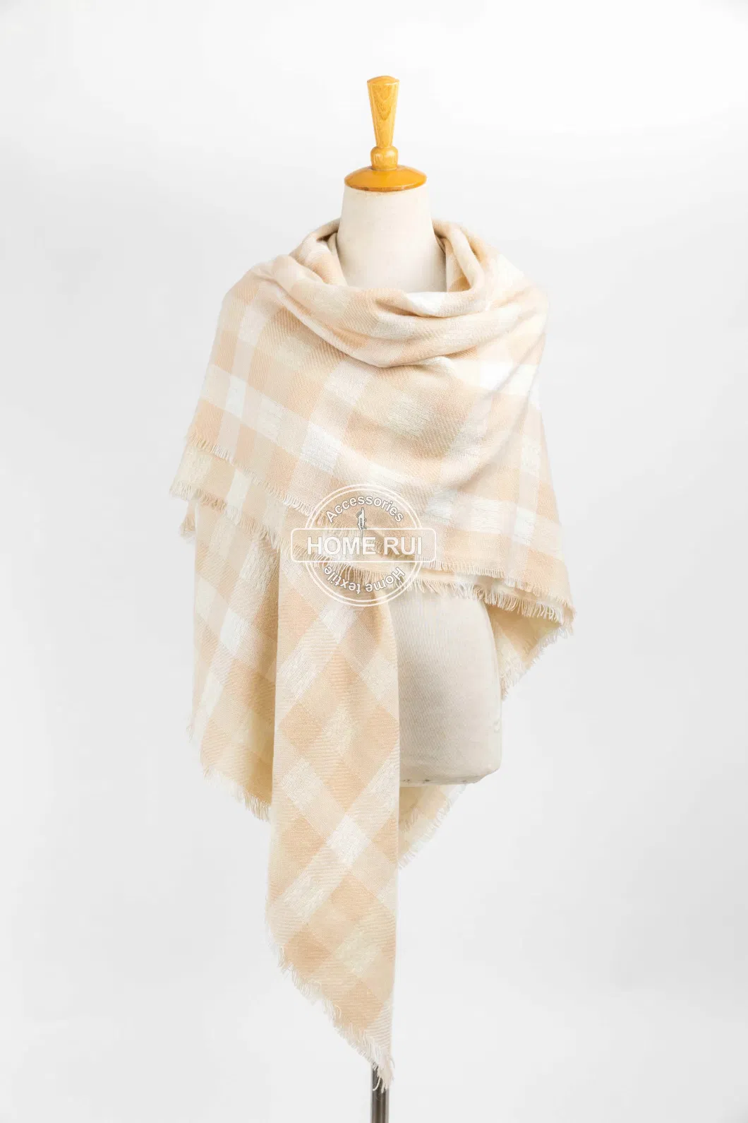 Outfit Lightweight Spring Fall White Woven Tassel Plaid Lattice Veronz Soft Classic Nova Scottish Large Cozy Oversize Cappa Tippet Turban Snug Plain Stole Shawl