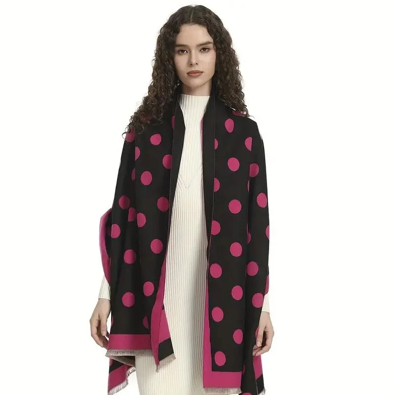 Double Sided Polka DOT Scarf Elegant Two Colors