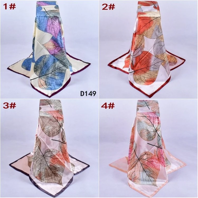 Autumn and Winter New Print Design Small Fresh Leaf Pattern Women&prime; S Fashion Scarves