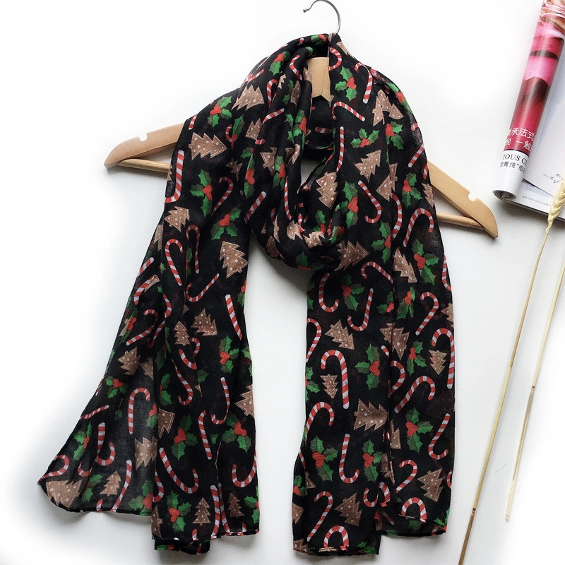 Custom Printing Wholesale High Quality Fashion Beautiful Lady Woman Chiffon Voile Soft Fake Silk Beach Shawl Scarf