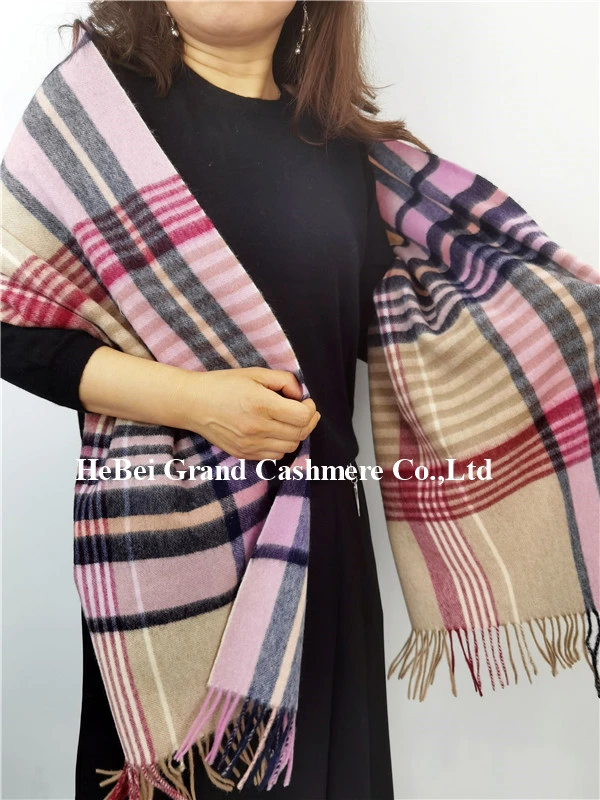 Cashmere Wool Check Stole