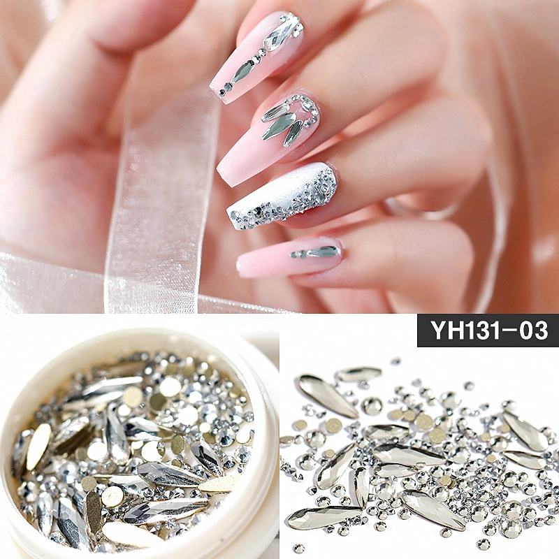 Nail Diamond Mesh Red Flat Bottom Diamond Ab Transparent Nail