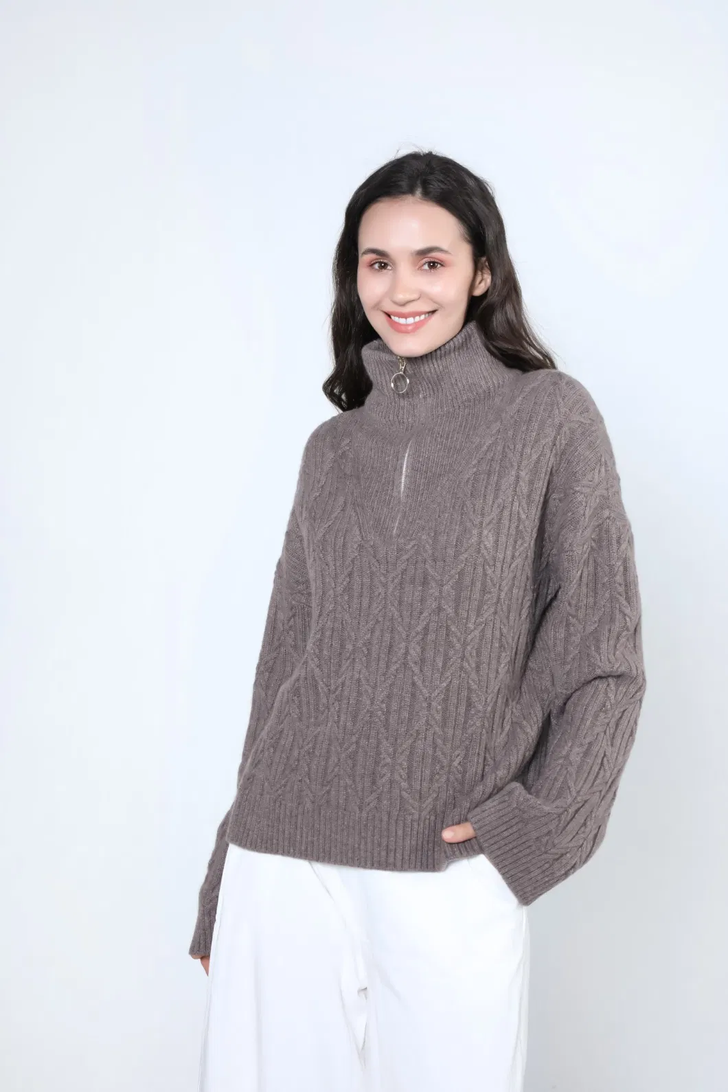 Ladies Fashion Pure Rws Merino Wool and Cashmere Knitted Ombre Poncho Apparel Accessories