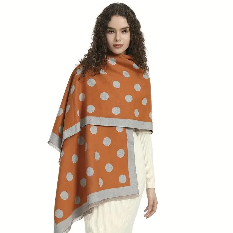 Double Sided Polka DOT Scarf Elegant Two Colors