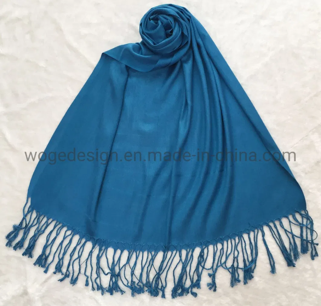 Classic UK Beautiful Hijabs Factory Wholesale Ladies Plain Solid Viscose Scarfs Pashmina with 41colors Available Stock
