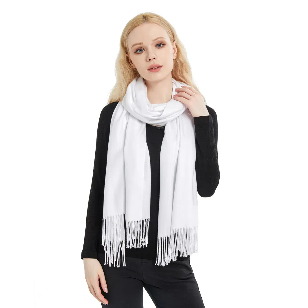 Wholesale Summer Pure White Lightweight Pashmina Scarves and Wrap Shawls