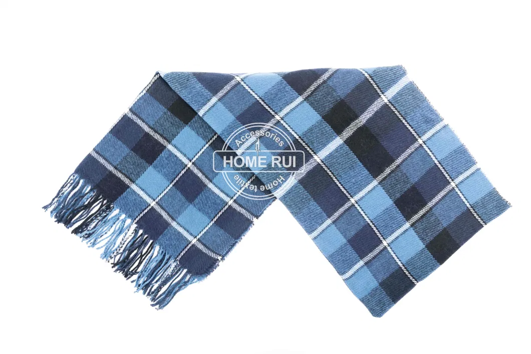 Home Rui Wholesale Outerwear Apparel Accessory Unisex Winter Warmth Multi Cashmere Feel Tassel Classic Plaid Grids Windowpane Wraps Shawl Blanket Scarf