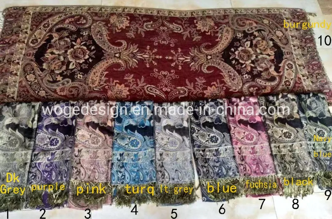 New Stylish Developed Zhejiang Manufacturers Chic Feminie Shoulder Scarf Cape Blanket Jacquard Rayon Flowers Pashmina Shawls