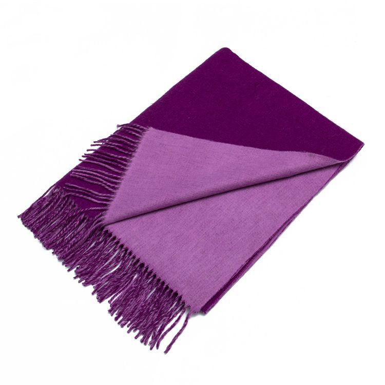 Soft Double-Sided Solid Color 100% Wool Scarf