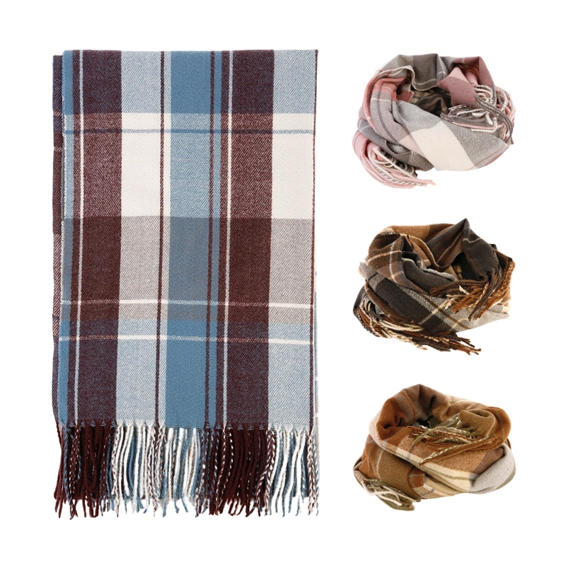 Acrylic Scarves Cashmere Feel Scottish Tartan Plaid for Women Winter Cheap Wholesale Custom Luxury Scarf