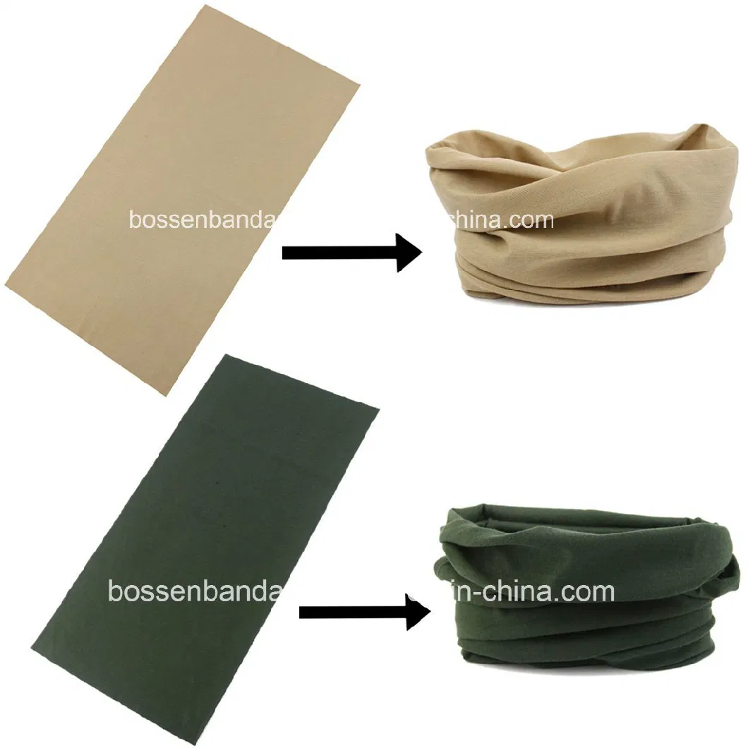 China Factory Produce Custom Solid Color Dyed Polyester Seamless Neck Tube Scarf