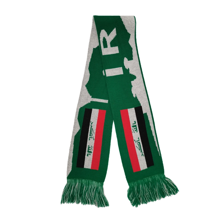 Promotional BSCI Factory Fan Scarf Custom 100%Polyester Sports Fan Scarf UAE National Flag Scarf and for Fans