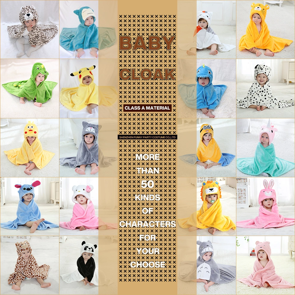 High Quality 100% Flannel Baby Blanket Four Seasons Cute Hooded Cape