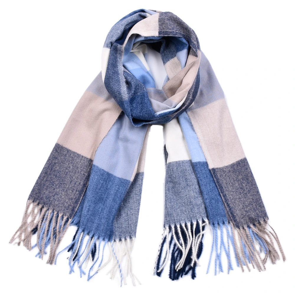 New Style Wholesale Checked Women Winter Shawl Scarf Contrast Color