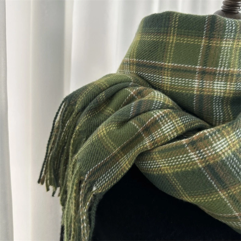 Warm Shawl Factory Wholesale Warp Wool Blanket Cashmere Plaid Winter Scarves