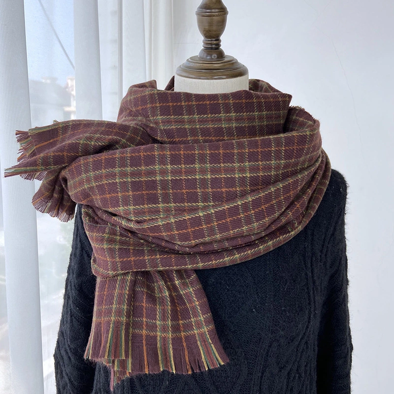 Hot Sales Autumn and Winter New Style Cashmere Plaid All-Match Warm Vintage Long Lady Scarf