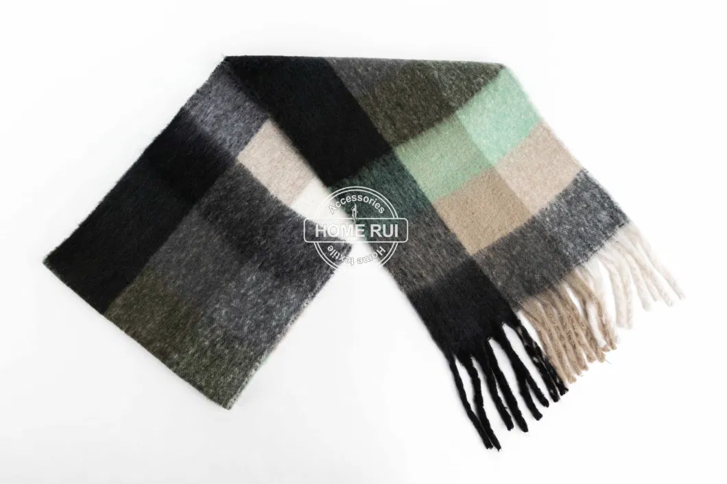 Wholesaler Block Color Women Men Spring Fall Multi Woven Tassel Plaid Lattice Veronz Super Soft Classic Nova Scottish Cozy Cappa Tippet Turban Textural Scarf