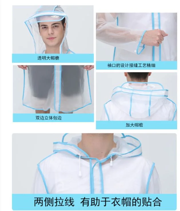 Blue Color Family Rain Coat