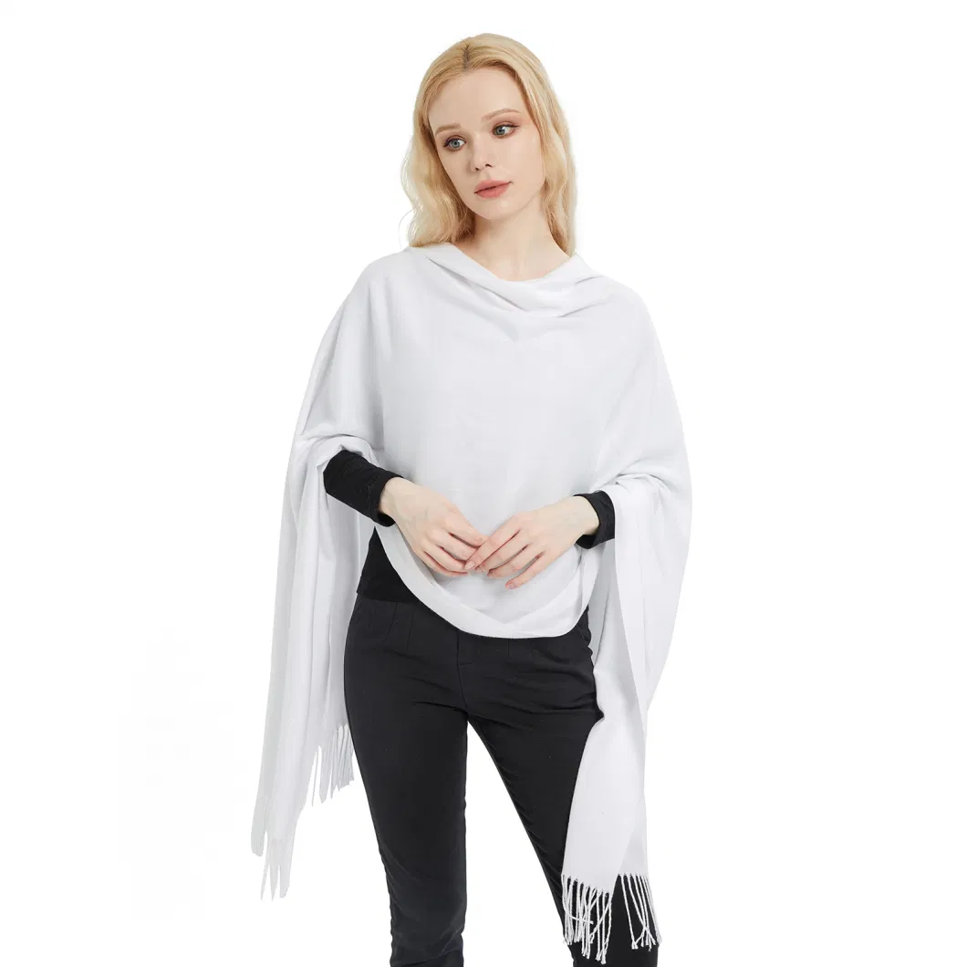 Wholesale Summer Pure White Lightweight Pashmina Scarves and Wrap Shawls