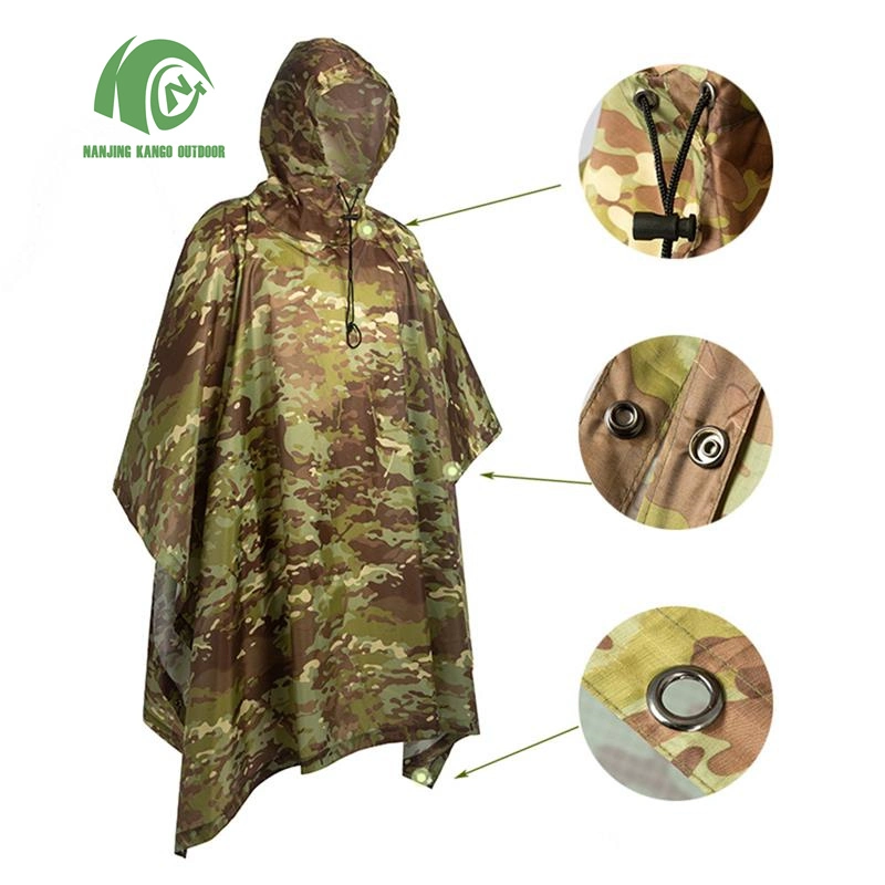 Kango Rain and Wind Resistant Poncho Hooded Rain Poncho