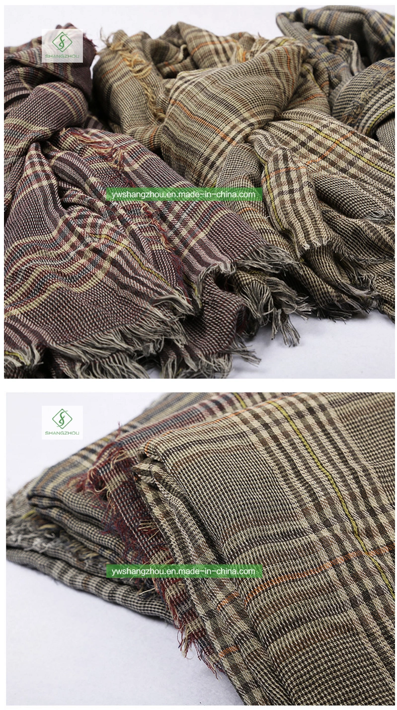 Newest Cotton Plaid Short-Whisker Scarf Fashion Lady Sunscreen Shawl