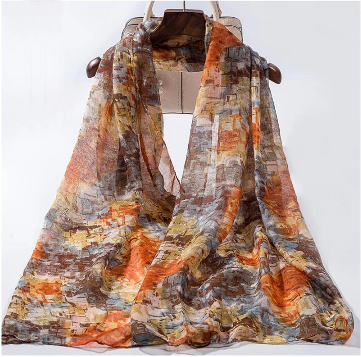 Ladies Tie Dye Printing Stoles Scarves Women Soft Smooth Kimono Turban Girls Thin Fashion Scarf