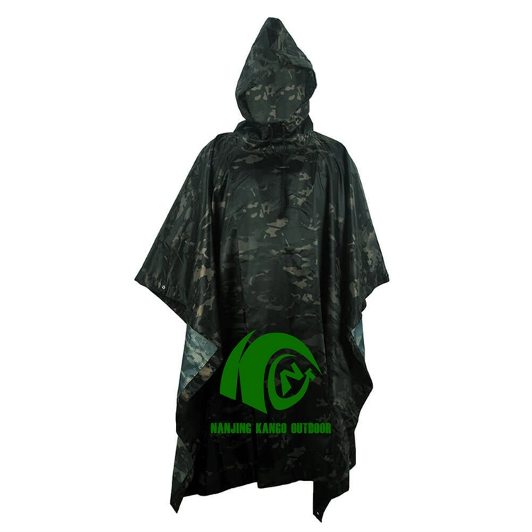 Military Rain Poncho Camouflage Raincoat Outdoor Waterproof Lightweight Army Rainwear