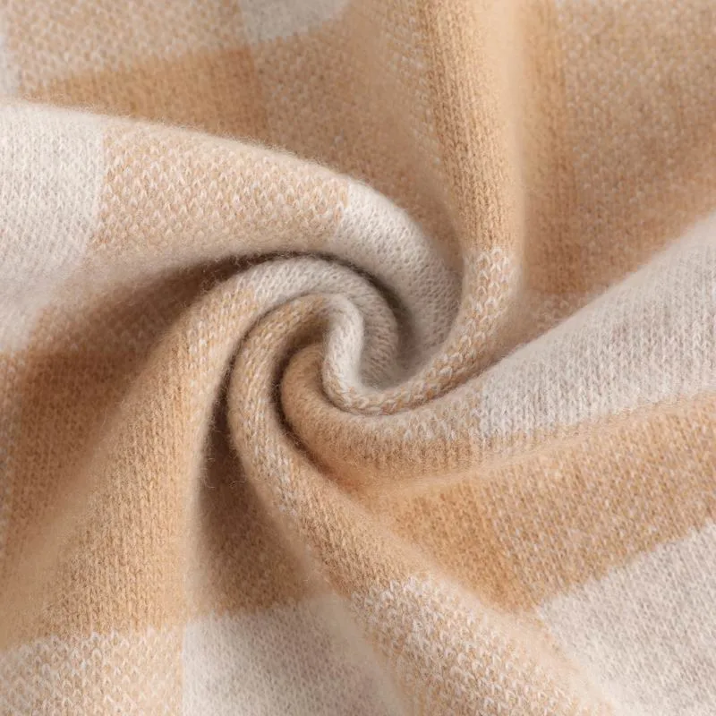 High Quality Super Warm Natural Wool Scarf for Men with Pure Color